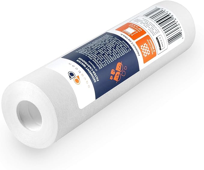 Aquaboon 5 Micron 10 x 2.5 House Water Filters Cartridges, Set of 20 | Sediment & Carbon Filter Replacements Compatible with WHKF-WHWC, P5, WHKF-GD05