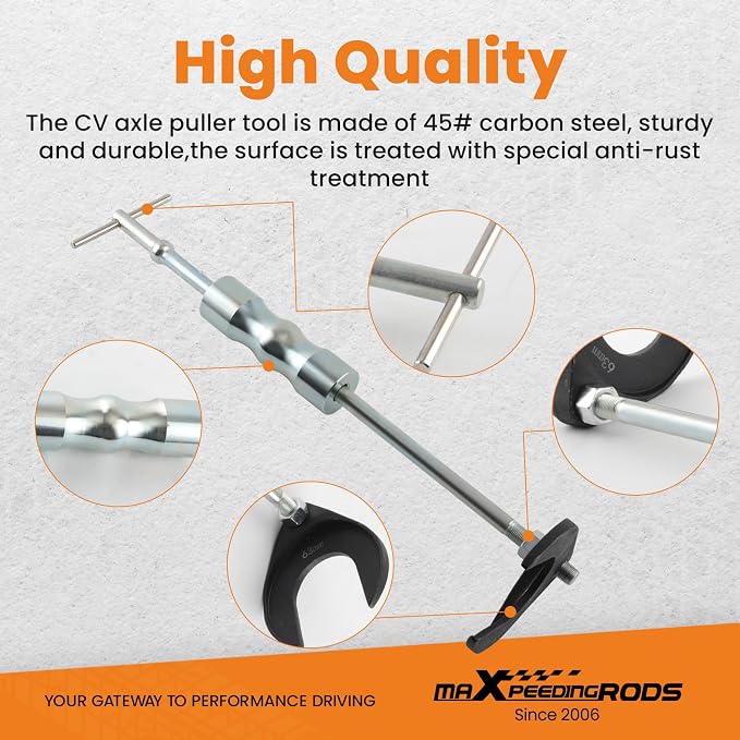 maXpeedingrods Slide Hammer Cv Axle Puller, Inner CV Axle Removal Tool with 48mm 63mm CV Joint Fork Adapter, Front Wheel Drive Axle Pulley Attachment
