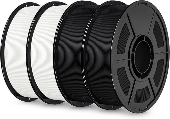 IEMAI Matte PETG Filament 1.75mm 4kg Bundle Black and White, Smooth Matte Finish 3D Printer Filament with Minimal Layer Lines & Low Warping, +/-0.02mm Dimensional Accuracy