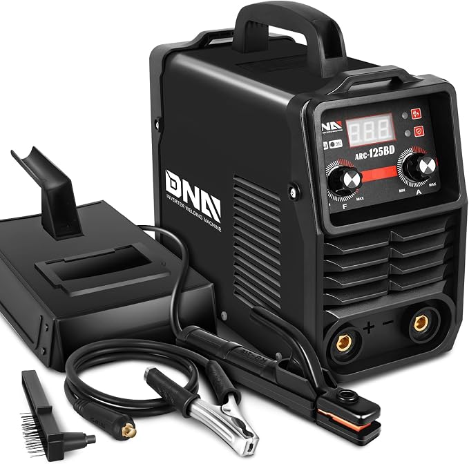 DNA Motoring 125A ARC Stick Welder, 110V Portable ARC MMA Welding Machine, IGBT Inverter with Digital Display, 60% Duty Cycle, Black, TOOLS-00380