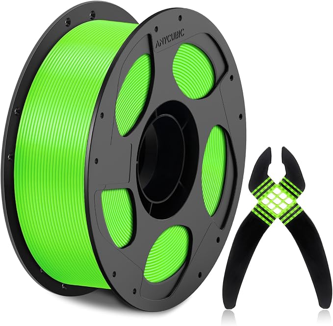 ANYCUBIC TPU Filament 1.75mm for Anycubic ACE 2 PRO, 68D Hard Rigid Flexible TPU 3D Printer Filament, Compatible with Most FDM 3D Printers, 1KG Spool, Neon Green