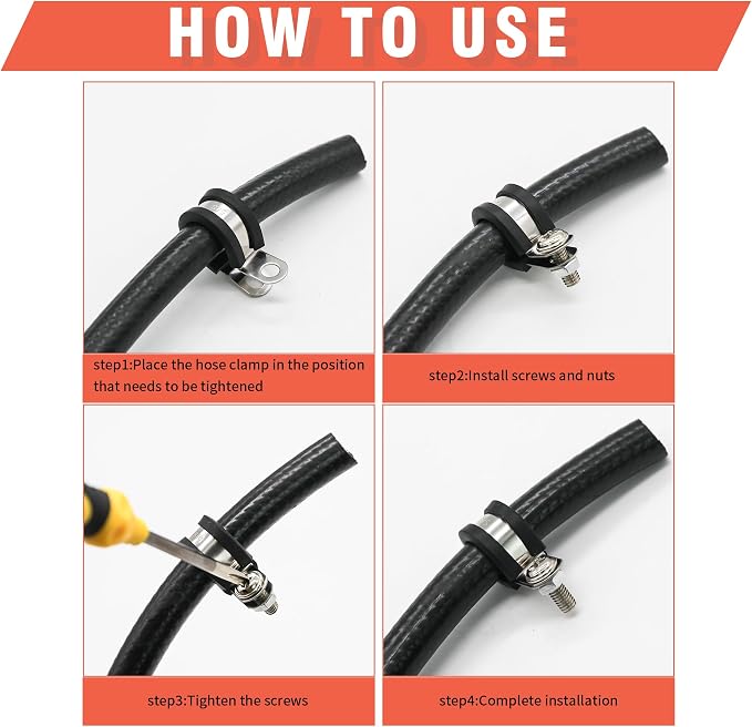 AKIHISA 24Pcs 3/4 Inch Cable Clamps, 304 Stainless Steel Conduit Clamps, for Cable, Pipe, Hose, Fuel Line, Metal Wire Cord Installation