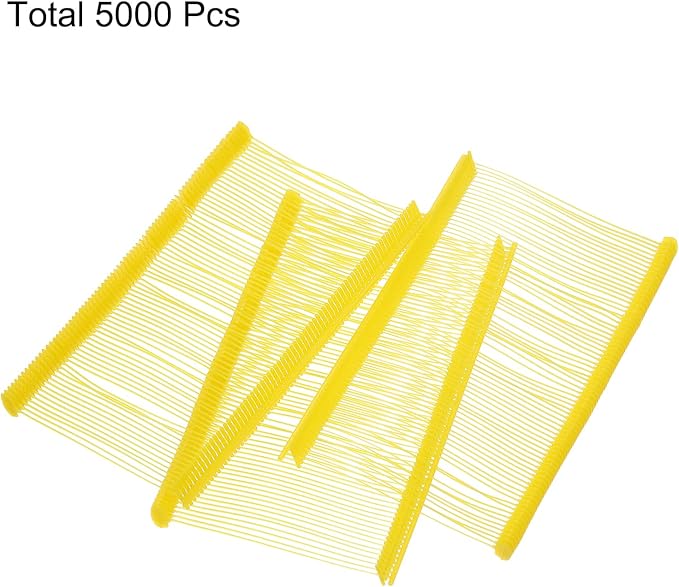 uxcell 5000pcs 2 Inch(50mm) Micro Tagging Gun Fasteners, Tag Pins Clothing Tagging Barbs Attachments Plastic Garment Price Tag Barb for Clothes, Yellow