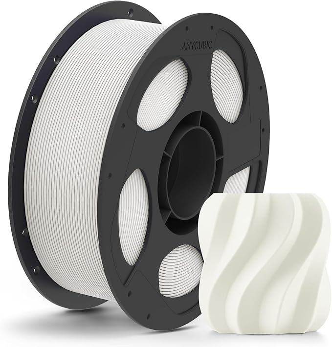 ANYCUBIC Matte PLA Filament 1.75mm, 3D Printing PLA Filament 1.75mm Dimensional Accuracy +/- 0.02mm, 1KG Spool (2.2 lbs), Matte White