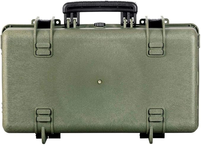 Monoprice Weatherproof Hard Case - 22in x 14in x 8in, OD Green with Customizable Foam, Shockproof, IP67