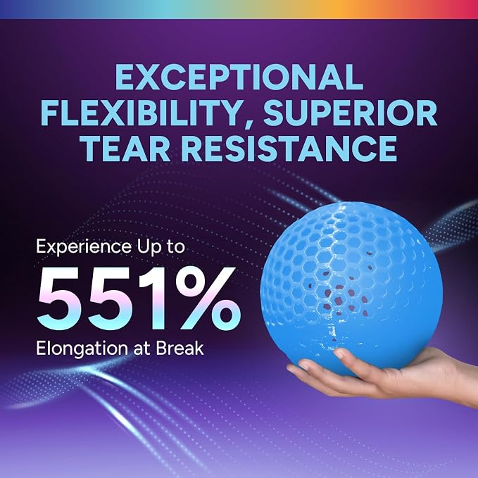OVERTURE High Speed TPU 95A Flexible 3D Printer Filament 1.75mm | High Elasticity & Durability Filament,1kg Spool(2.2lbs),Fit Most FDM Printer(HS TPU Luminous Blue)