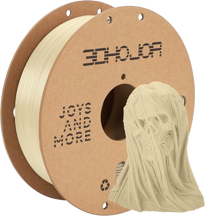 3DHoJor PLA Pro (PLA+) Filament 1.75mm, 3D Printer Filament, Cardboard Spool, Dimensional Accuracy +/- 0.03 mm - Bone White, 1kg