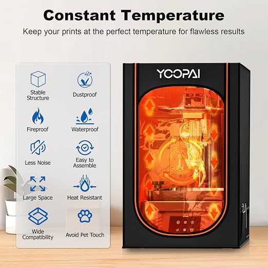 Multifunctional Resin 3D Printer Enclosure with Ventilation Filter, High Quality 3D Printer Vented Enclosure Tent Cover Eliminate Odors Compatible with Anycubic Elegoo Series LCD Resin UV 3D Printer