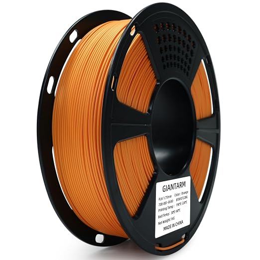 GIANTARM 3D Printer Filament, Orange Pla Filament, 1Kg(2.2lbs) Spool, 1.75mm Dimension Accuracy +/- 0.03mm, 3D Printing Filament