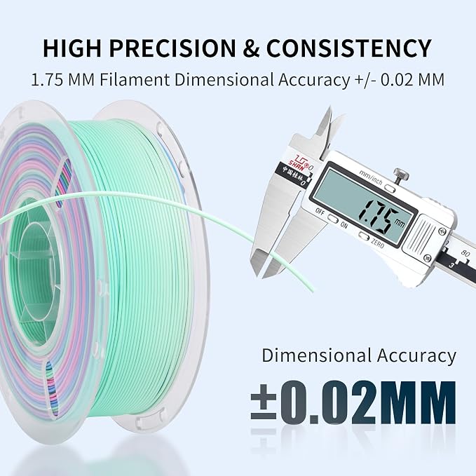 RAMBERY 4 Colors Matte Rainbow PLA 3D Printer Filament Bundle Fast Color Change 3D Printing Filament 1.75mm +/- 0.02mm, 1kg(2.2lb) X4PCS, Matte Rainbow/Lollipop/Red Coral/Green-Blue