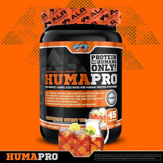ALR Industries HumaPro Essential Amino Acid Formula | EAA Protein Supplement | Supports Muscle Recovery & Performance | Vegan, Gluten Free | | 45 Servings (Southern Sweet Tea)