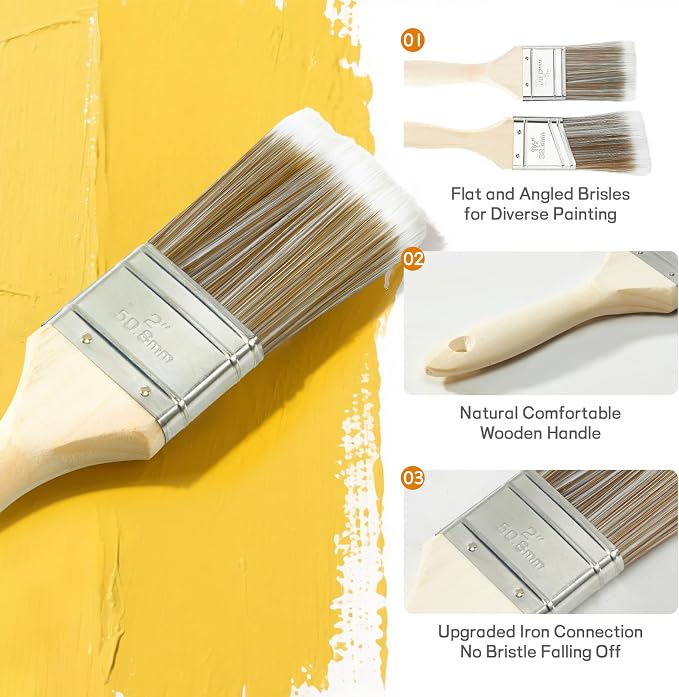 29 PCS Paint Roller Kit-Rocfinity Paint Roller with 4ft Extension Pole,Microfiber Paint Rollers 9 inch 4inch,Pro House Painting Supplies with Adhesive Tape, Non-Slip Tray for Painting Walls & Ceilings