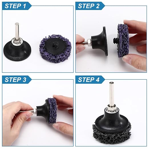 Macarrie 150 Pcs 2 Inch Surface Conditioning Sanding Discs Quick Change Fine Medium Coarse Sanding Pads Die Grinder Accessories for Surface Strip Grind Polish Burr Finish(Black,Blue,Purple)