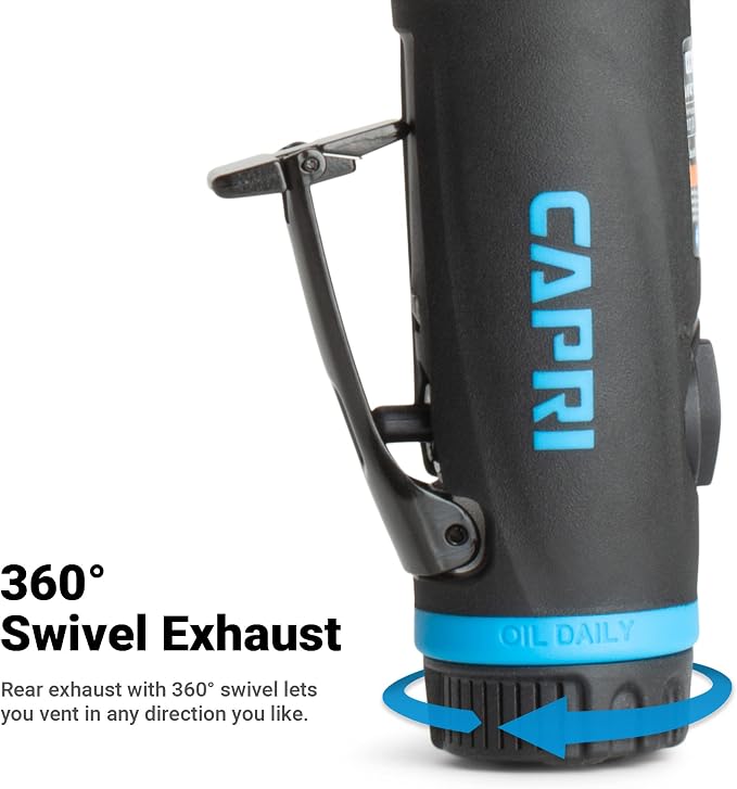 Capri Tools 1/4 in. 1 HP Air Straight Die Grinder, 12 in. Extra Long Neck
