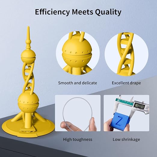 ANYCUBIC High Speed 3D Printer Filament 1.75mm, Print Up to 10X Faster, Rapid PLA Filament with High Prints Quality, Dimensional Accuracy +/- 0.02mm, 1KG Reusable Spool, Vibrant Yellow