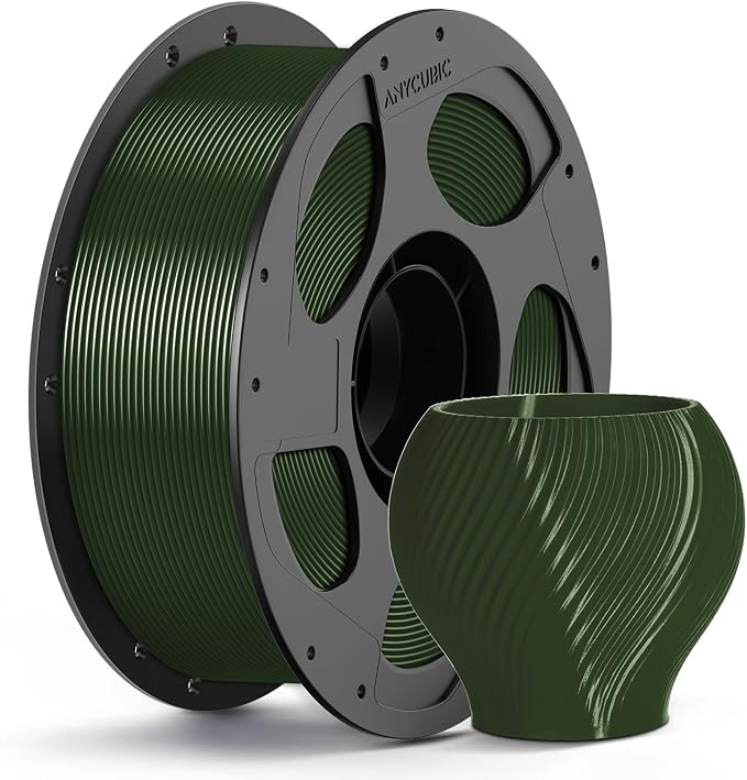 ANYCUBIC PETG Filament 1.75mm, 3D Printer Filament, Dimensional Accuracy +/- 0.02mm, Exceptional Toughness, Print with Most FDM 3D Printers, 1KG Reusable Spool, Forest Green