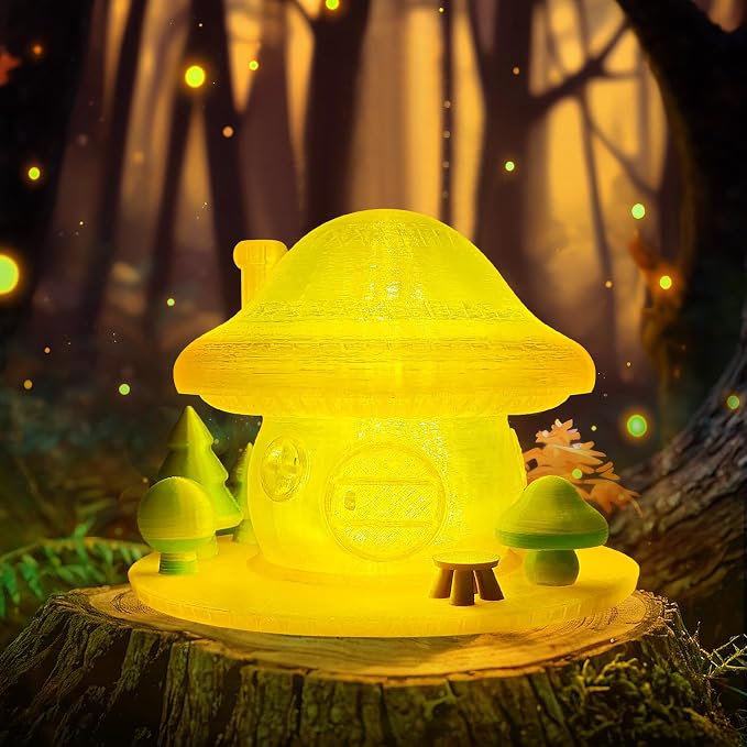 IEMAI Clear PLA Filament 1.75mm Yellow 1kg, Glossy Transparent Finish 3D Printer Filament Up to 600mm/s High Speed Printing for Lampshades, Home Décor & Creative DIY