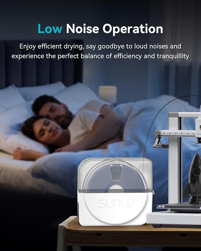 SUNLU S1 Plus Filament Dryer, White | Built-in Circulation Fan,Humidity Monitoring,Filament Dryer Box,for 3D Printer Filament 1.75 2.85 3.00mm