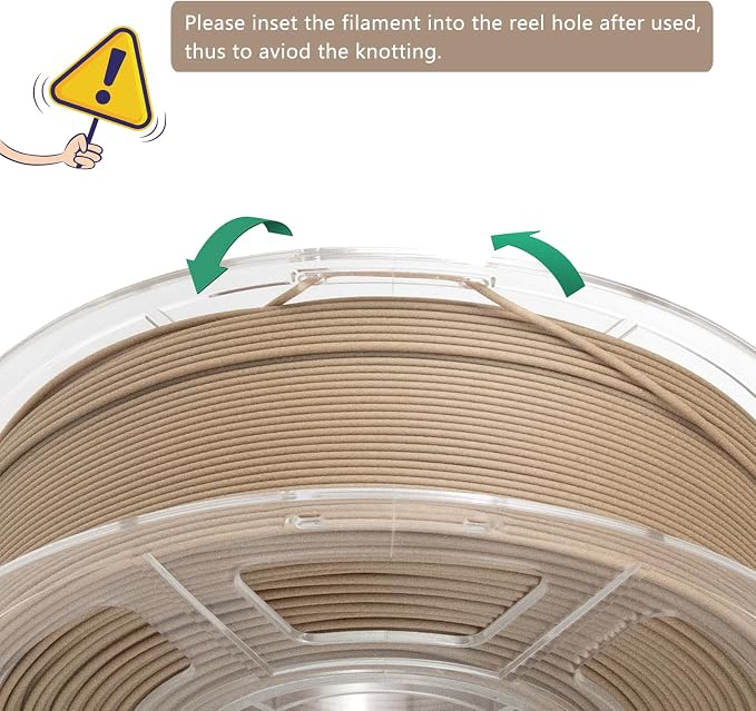 iSANMATE Wood PLA Filament 1.75mm, Real Wood Fiber Added 3D Printer Filament, Light Wood Fits for Most FDM 3D Printers 1kg/Spool