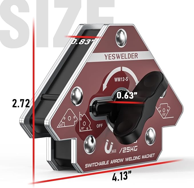 YESWELDER Switchable Welding Magnet 55LB On/Off Switch Arrow Magnetic Welding Holder, Holding Power Welding Accessory