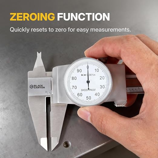 BLACK CANYON 12" Dial Caliper,12 Inches Measurement, Caliper Measuring Tool, Accuracy ±0.002 inch, 4 Way Measurements, Hardened 4R13 Stainless Steel, Ideal for DIY/Household