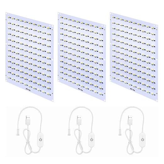 Upgrade 3PCS CMYK LED Backlight Board Kit FAZ007 for Bambu Lab Makerworld Accessories,Control Brightness USB Dimmer Switch, 120 LED Beads, 3D Printer Light Box 5V Type-c Powered