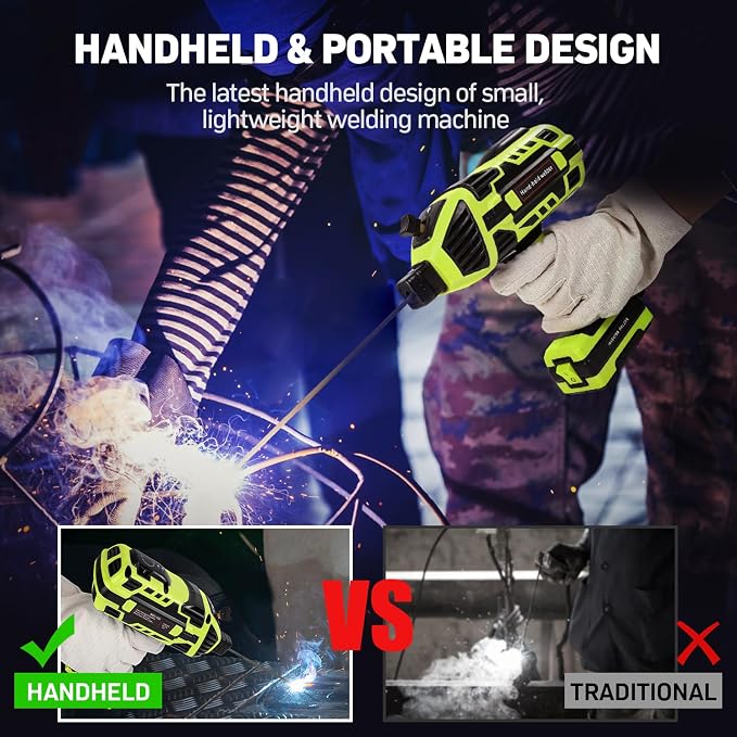 Portable Welding Machine, 110V Handheld Welder Machine with IGBT Inverter 6 Variable Current Adjustment 20-120Amp Welding Output Portable Welder Handheld for 1/16"-1/8" Size Welding Rods