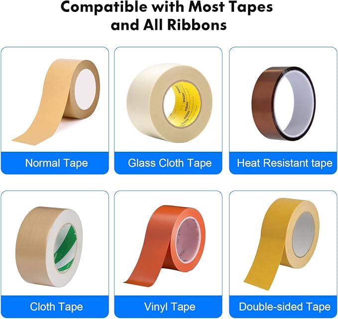 2026 Upgraded Ceramic Roller Tape Cutter Machine, Semi-Automatic Tape Dispenser (6-60mm Width, 5-999mm Length) for Shipping, Office, Craft & Home