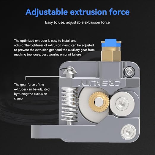 Creality 3D Printer Extruder Kit, Ajustable Extrusion Force, High Quality Metal Extruder Feeder Kit, for Ender-3/Ender-3 Pro/Ender-3S/Ender-3 V2/Ender-3 Max/CR-10/CR-10S (Grey)