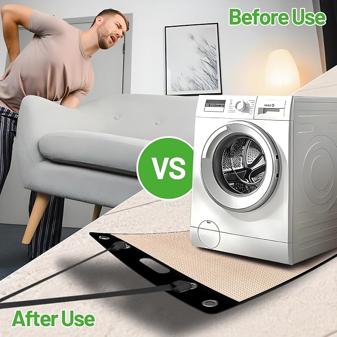 Oversized Large Appliance Slider with Pull Strap,Furniture Moving Slides for Floor Protection Premium Moving Mat for Tile Carpet and Hardwood Floor