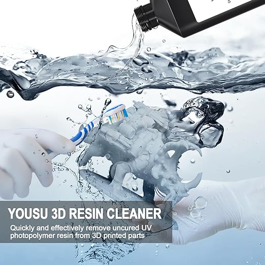 Yousu 3D Resin Cleaner 3kg,3D Printer Resin1 Detergent,Non-toxic and Low Odor,Reusable Resin1 Cleaner, Compatible with Most 3D Printing Resins,Hand-friendly 3D Photopolymer Resin Cleaner1