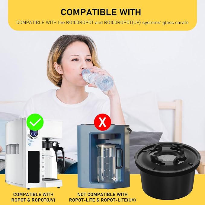 RO100ROPOT Remineralization Water Filters Replacement, Compatible with Bluevua RO100ROPOT and RO100ROPOT(UV) Systems, Alkaline for Reverse Osmosis Filter, Remineralize and Increase pH, 1 Pack