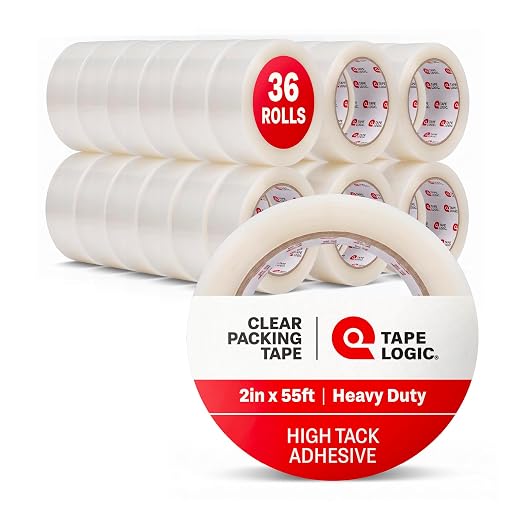 Tape Logic Packing Tape (36-Rolls), 2" x 55 yd - Heavy Duty Packaging Tape Refill for Shipping, Moving, Order Fulfillment, Acrylic 2.6 Mil