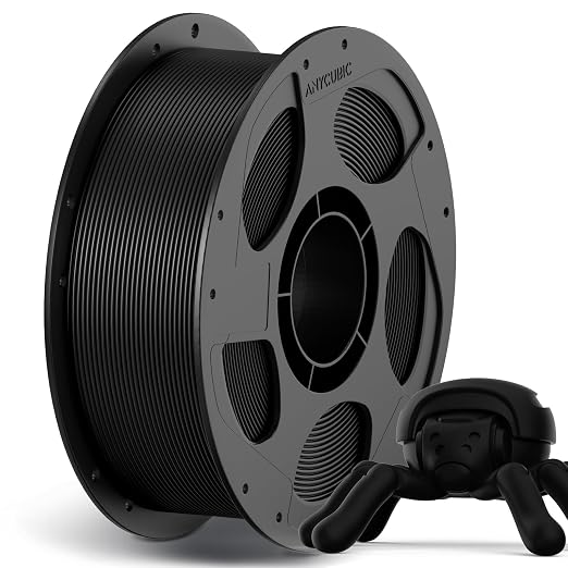 ANYCUBIC High Speed 3D Printer Filament 1.75mm, Print Up to 10X Faster, Rapid PLA Filament with High Prints Quality, Dimensional Accuracy +/- 0.02mm, 1KG Reusable Spool, Black