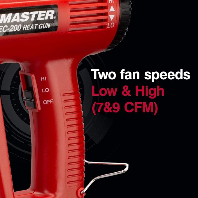 Master Appliance EC-200K Variable Temperature Heat Gun Kit, Heat Gun for Wire Connectors, Heat Gun Kit for Paint Stripping, 120V, 10 Amps, 1200W - USA Company
