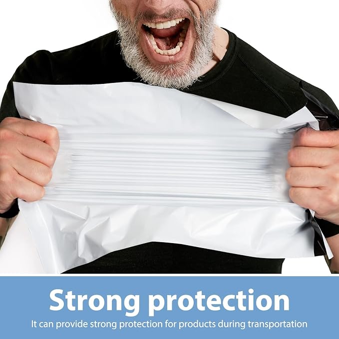 Metronic Poly Mailers 12x15.5 200 Pack White, Medium Size Shipping Bags for Clothing, Strong Self-Seal Mailers Poly Bags Shipping Envelopes, Thick Mailing Bags Package Bags for Small Business in Bulk