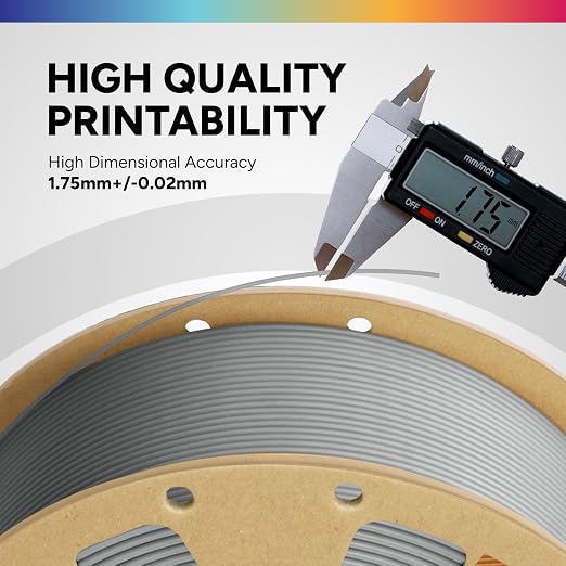 OVERTURE 2KG Bundle High Speed PLA Filament 1.75mm, Neatly Wound 3D Printer Filament 2 Pack 1kg Spool (2.2lbs) Rapid PLA, Fit Most FDM 3D Printers (Light Grey 2-Pack)