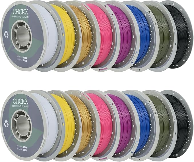 16KG PETG 3D Printer Filament Bundle,2lemon Yellow+2magenta+2telecom Blue+2gold+2military Green+2pink+2white+2black