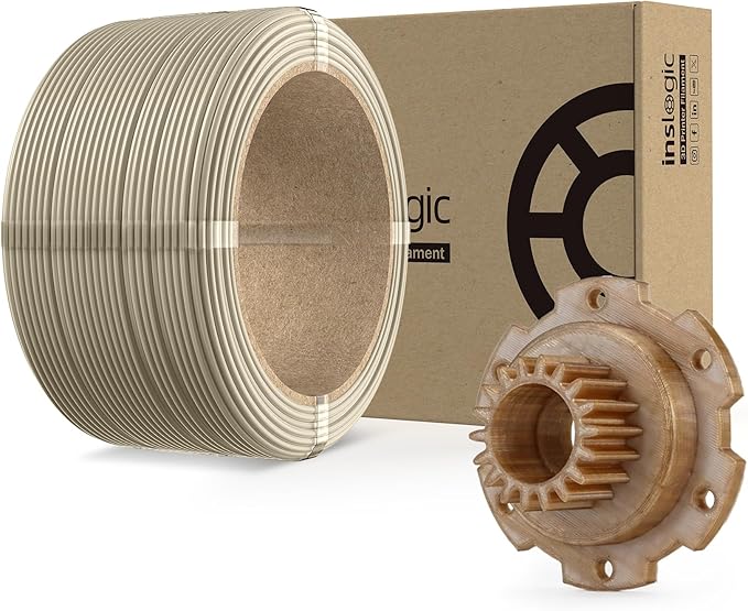 Inslogic PEEK Filament, 250g Refill High-Strength & Heat-Resistant 3D Printer Filament, UL94 V-0 Flame Retardant, Compatible with Bambu & Sunlu Spools, Natural