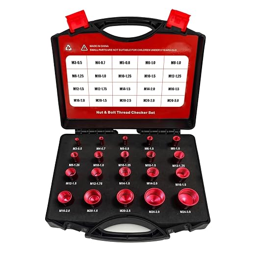 Drill America 20-Piece Metric Nut and Bolt Thread Checker Standard Gauge Set (m3 - m24)