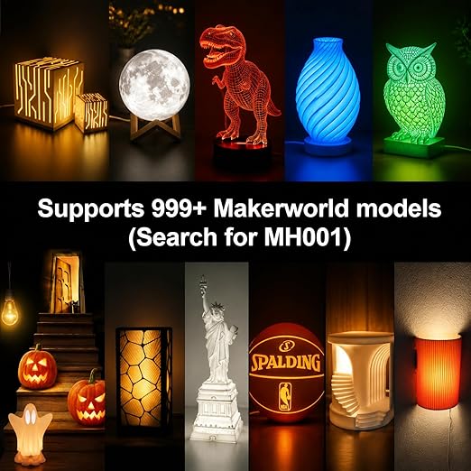 LED Lamp Kit 001 (6-Pack Set) – Includes 3PCS Three-Color LED Light + 3PCS 16-Color RGB Lights for Bambu Lab H2S/P2S/P1P/A1, 3D Printer DIY Lighting Kit, 5V USB, Adjustable Color & Brightness