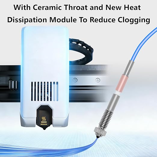 2PCS 0.4mm Bimetal Nozzle for QIDI Q2/Q2C, Quick-Swap Integrated Ceramic Throat Tube Hardened Steel Nozzle All-Metal High Temperature Resistant Hotend Nozzles Replacement for QIDI Q2 3D Printer