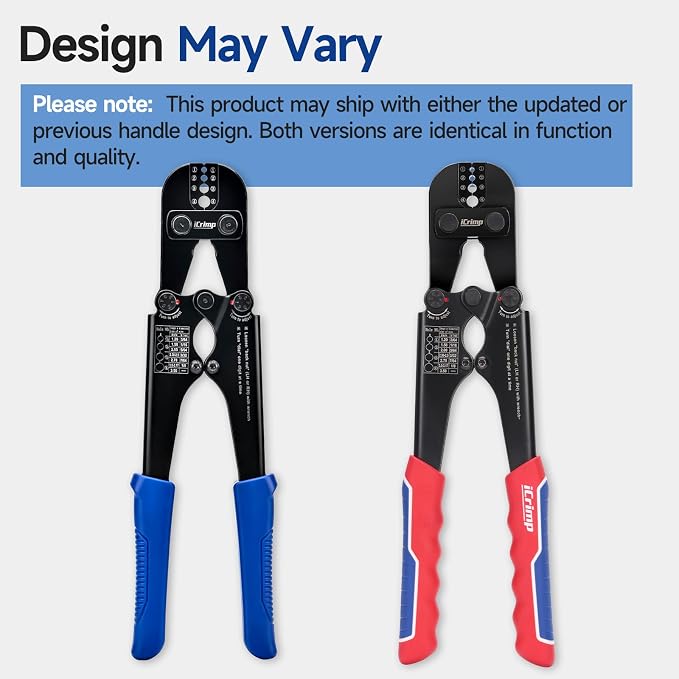 iCrimp 1608M Wire Rope Crimper with CWR-60 Cable Cutter Kit, 4 Dies 3/64" to 1/8", Includes Assorted Aluminum Loop Sleeves & Stainless Steel Thimbles