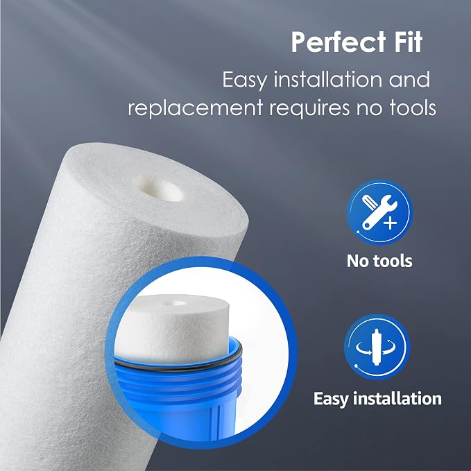 Waterdrop WF99 Whole House Sediment Water Filter, Compatible with Pentair Pentek DGD-5005, GE® GXWH40L, GXWH35F, Culligan® RFC-BBSA, 3M® Aqua-Pure® AP810, 5 Micron, Pack of 2