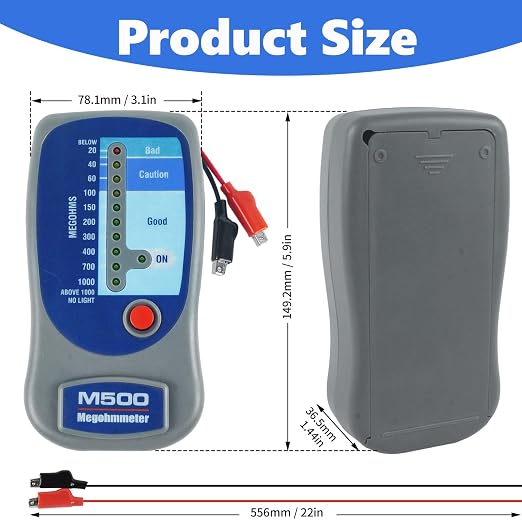 M500 Insulation Tester/Electronic Megohmmeter 500V with Soft Carrying Case