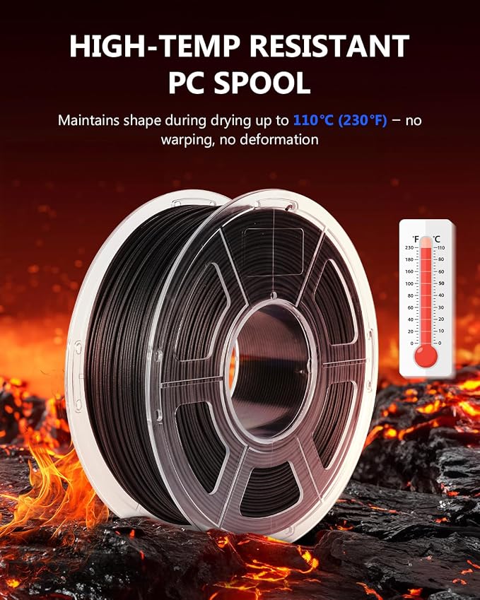 JAYO PA6-GF Nylon Glass Fiber Filament 1.75mm, Tough & Impact Resistant, Lower Abrasion Than Carbon Fiber, Heat Resistant to 214°C, Durable & Wear Resistant for Industrial & Mechanical Parts 1kg