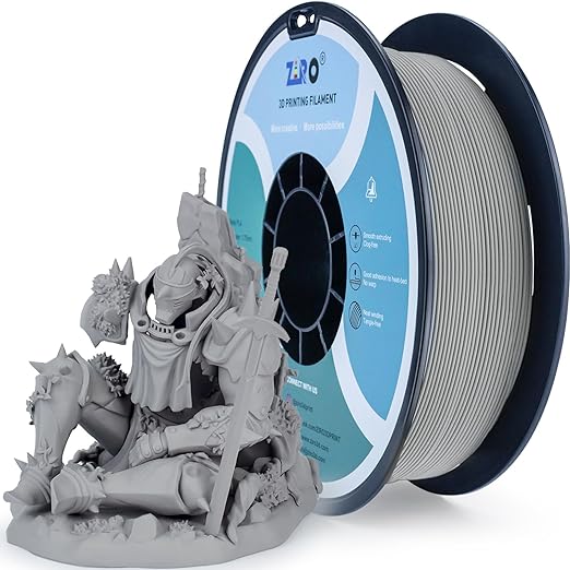ZIRO Matte PLA Filament 1.75mm,1KG 3D Printer Filament,High Toughness PLA,Dimensional Accuracy +/- 0.03mm, Matte Gray