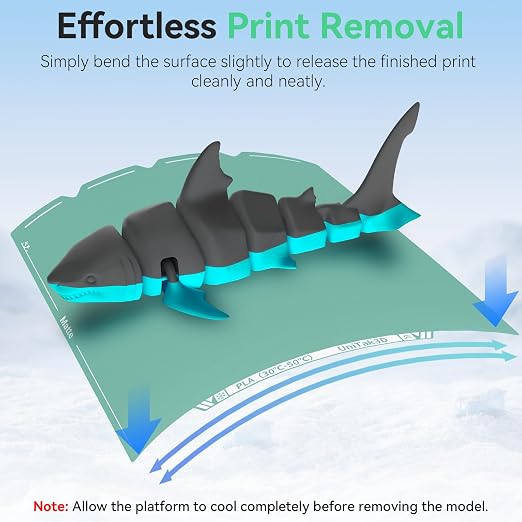 Energy-Saving U1 Cold Build Plate 276 * 293mm Double Sided Glossy+Matte Low-Temperature Print,Strong-Adhesion Platform Compatible with Snapmaker U1 3D Printer(No Glue Required)-1PCS