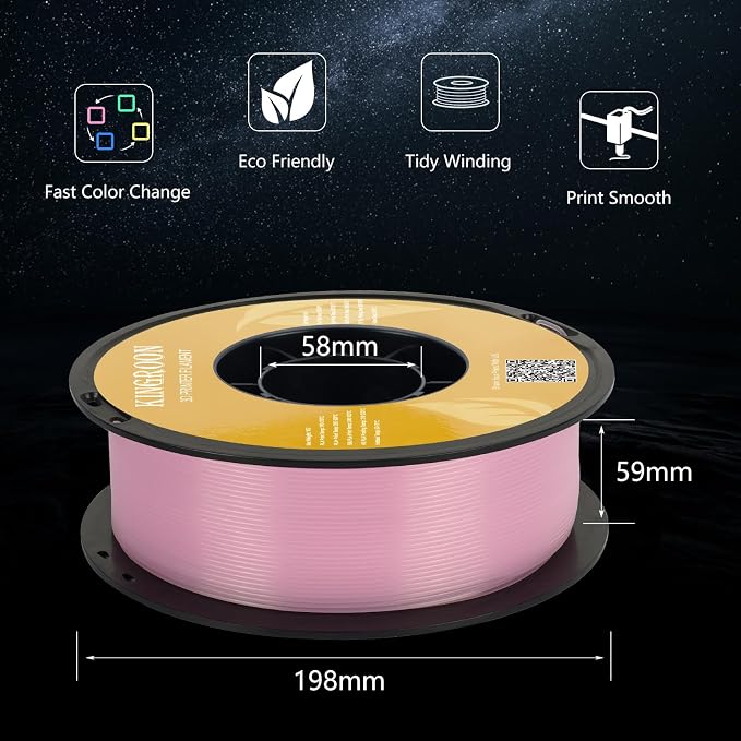 Kingroon Glow in Dark 1.75mm PLA Filament, Fit Most FDM 3D Printers, Dimensional Accuracy +/- 0.03 mm, 1kg Spool(2.2lbs), Luminous PLA 3D Printer Filament - Purple