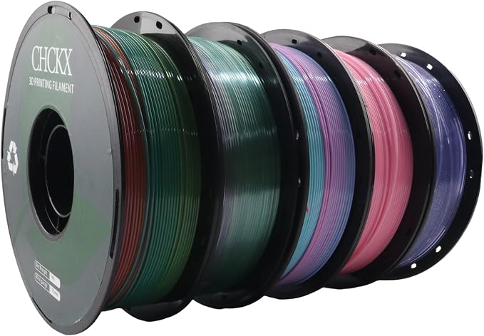 PETG Rainbow 3D Printer Filament Bundle, 10 Rolls Dimensional Accuracy +/- 0.03 mm, 1kg Spool(2.2lbs), 1.75 mm Fit for Most 3D Printers,10 Different Rainbow Colors